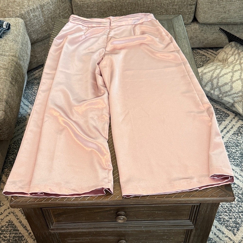 Women's Pink Satin dress pants